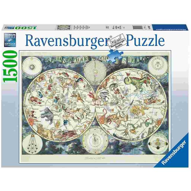 Ravensburger sestavljanka Zemljevid sveta z živalmi 1500