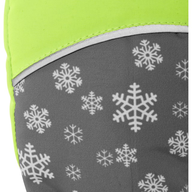 Smučarske rokavice za otroke na prst snežinke zelene 422033