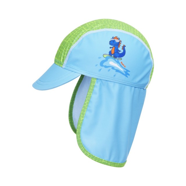 UV zaščitna otroška kapa Dino modra zelena 461308