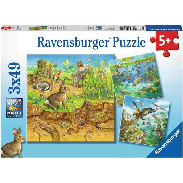 Ravensburger Sestavljanka Živali v naravnem okolju 3x49d