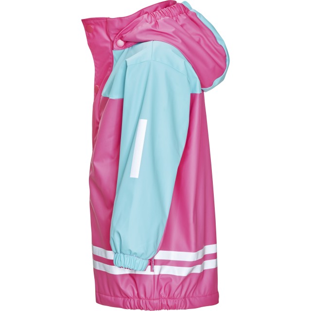 Otroški dežni komplet basic s flis podlogo turkizno moder/pink 408680