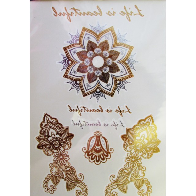 Začasni metallic tattoo - Mandala for Me