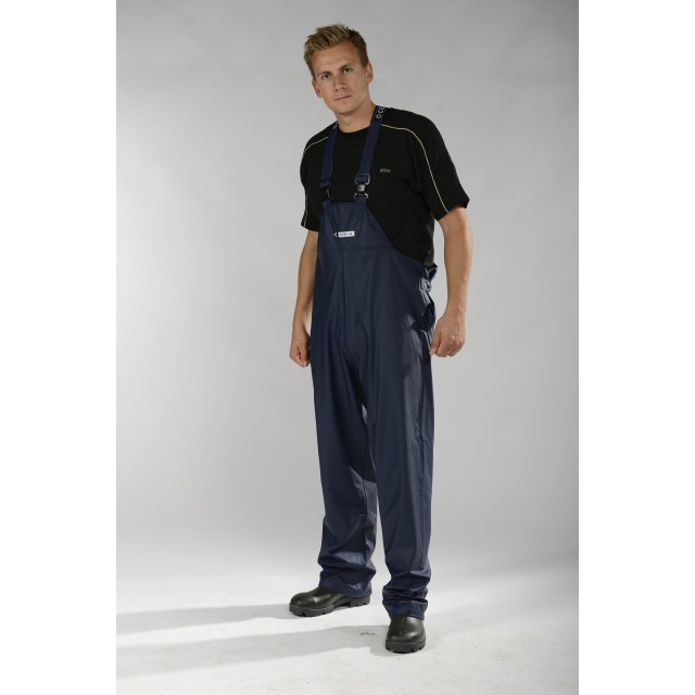 Dežne hlače na naramnice za odrasle Ocean Confort Strech Navy modre