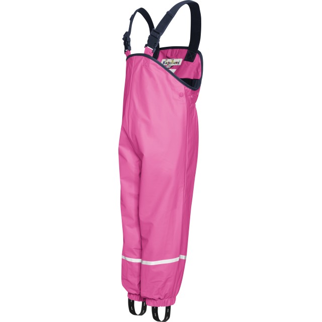 Otroške dežne hlače z naramnicami flis podloga pink 408622