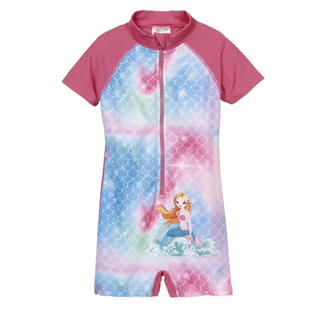 UV zaščitne otroške kopalke enodelne morska deklica pink 461261