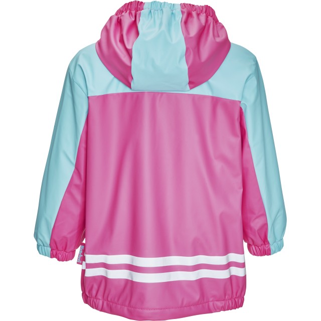 Otroški dežni komplet basic s flis podlogo turkizno moder/pink 408680