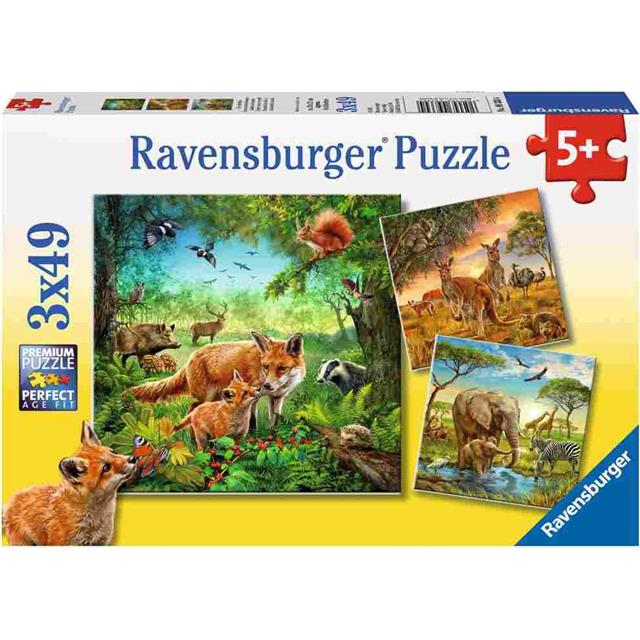 Ravensburger sestavljanka Živali sveta 3x49d