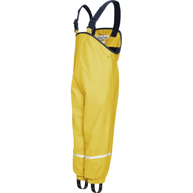 Otroške dežne hlače z naramnicami flis podloga rumene 408622