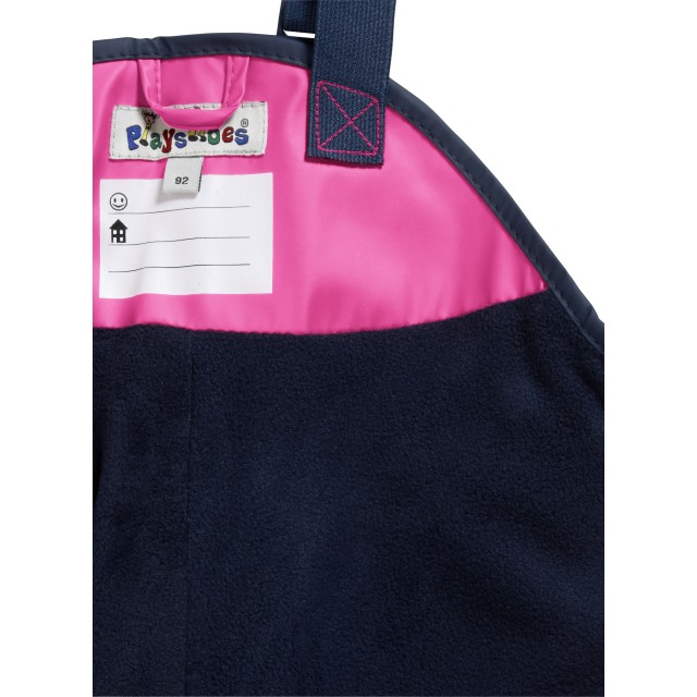 Otroške dežne hlače z naramnicami flis podloga pink 408622