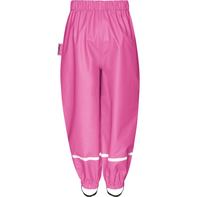 Otroške dežne hlače brez naramnic s flis podlogo pink 408626