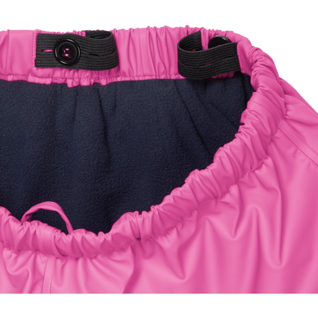 Otroške dežne hlače brez naramnic s flis podlogo pink 408626