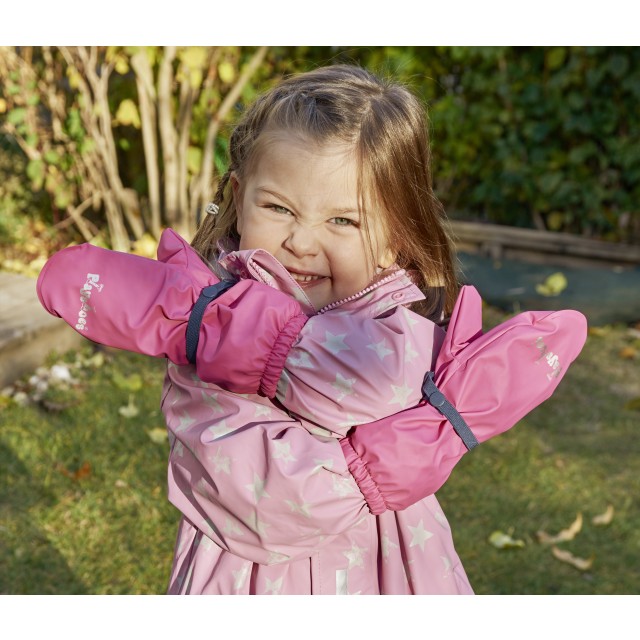 Otroške dežne rokavice s flis podlogo pink 408901