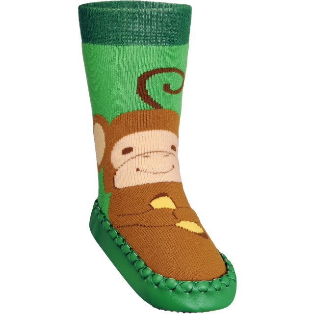 Otroški copati nogavice opica zeleni 481203