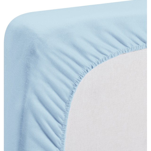Nepremočljiva elastična Jersey rjuha 70 x 140 cm svetlo modra 100% bombaž 770321