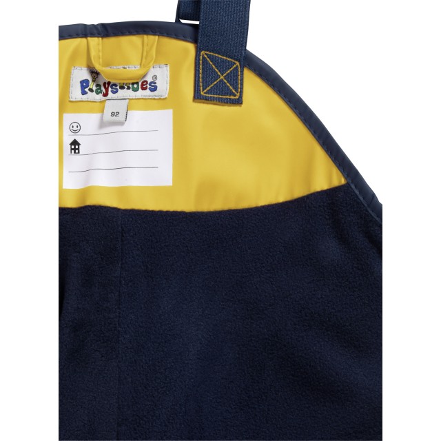 Otroške dežne hlače z naramnicami flis podloga rumene 408622