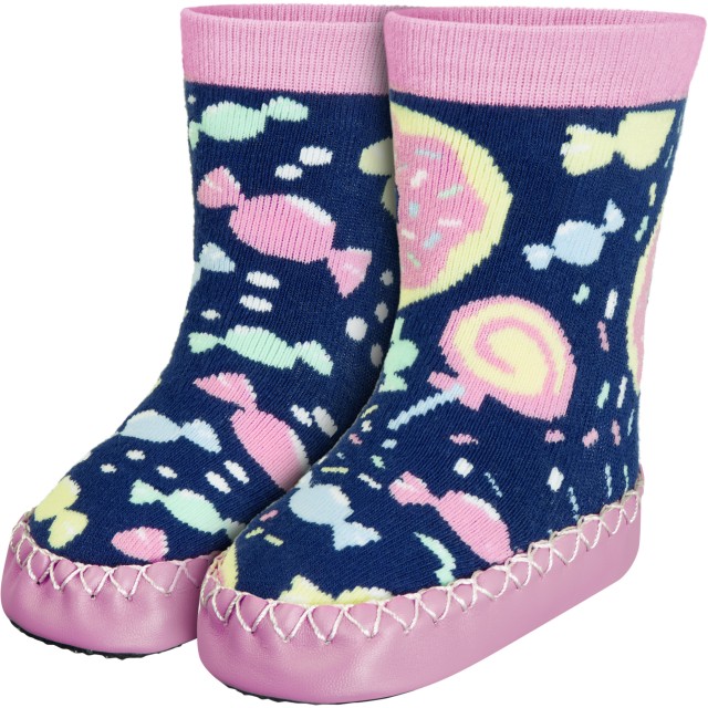 Otroški copati nogavice bonboni modri roza 481204