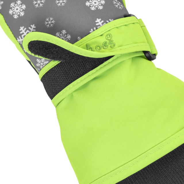 Smučarske rokavice za otroke na prst snežinke zelene 422033