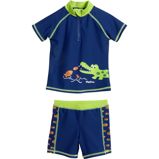 UV zaščitne otroške kopalke dvodelne krokodil modre 461162