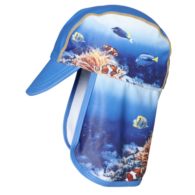UV zaščitna otroška kapa podvodni svet modra 461258