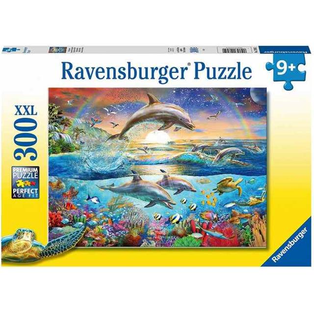 Ravensburger sestavljanka Delfini v sončnem zahodu 300d