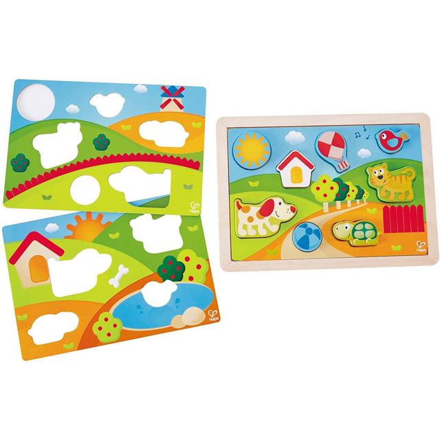 HAPE Puzzle sončna dežela  3 v 1, 12m+