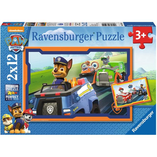 Ravensburger sestavljanka Tačke na patrulji&dirka 2x12d