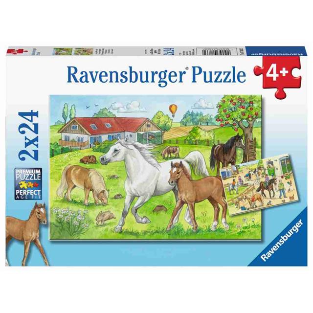 Ravensburger sestavljanka Konji na kmetiji 2x24