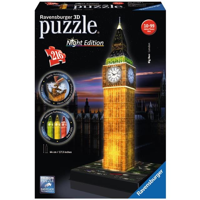 Ravensburger sestavljanka 3D Big Ben ponoči 216d