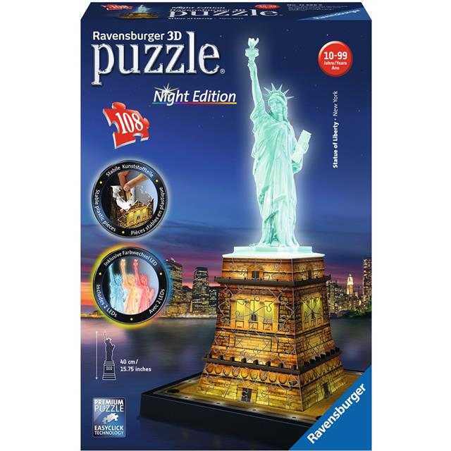 Ravensburger sestavljanka 3D Kip svobode, ponoči 216d