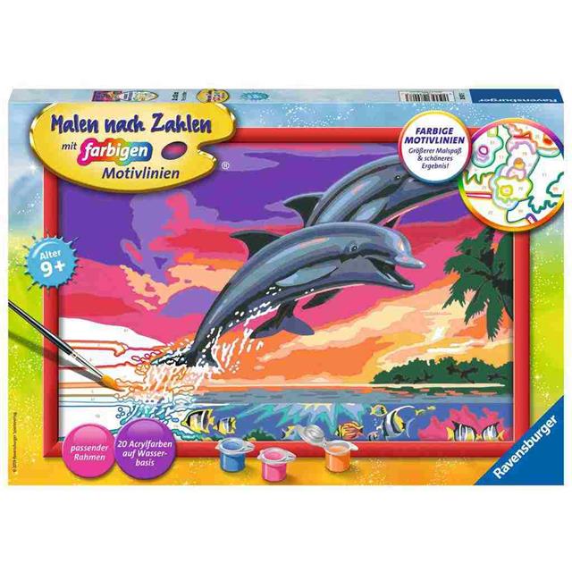 Barvanje po številkah Delfina v morju